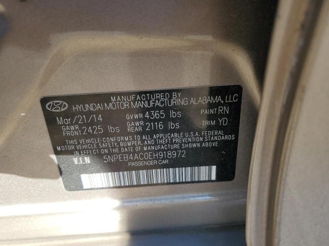 Photo 11 VIN: 5NPEB4AC0EH918972 - HYUNDAI SONATA 