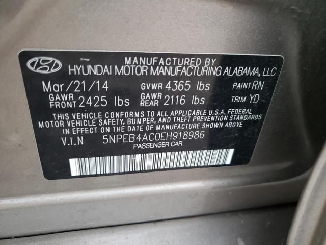 Photo 9 VIN: 5NPEB4AC0EH918986 - HYUNDAI SONATA 