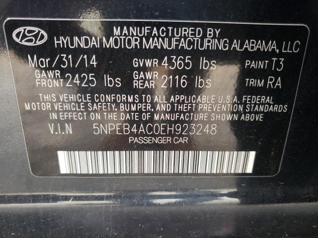 Photo 9 VIN: 5NPEB4AC0EH923248 - HYUNDAI SONATA GLS 