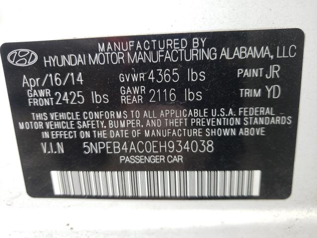 Photo 9 VIN: 5NPEB4AC0EH934038 - HYUNDAI SONATA GLS 