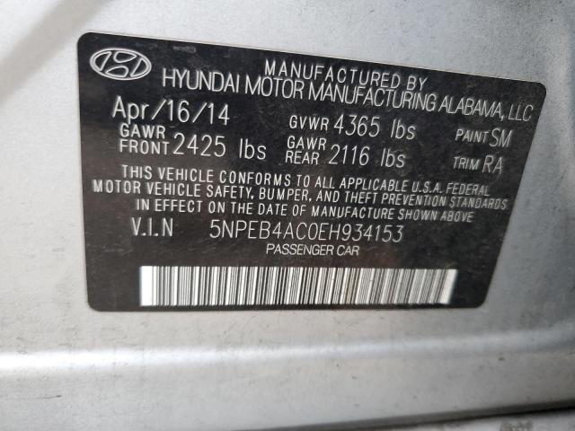 Photo 11 VIN: 5NPEB4AC0EH934153 - HYUNDAI SONATA GLS 