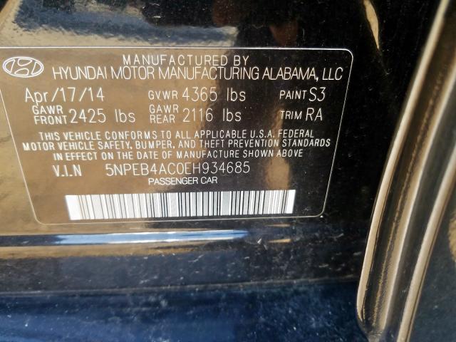 Photo 9 VIN: 5NPEB4AC0EH934685 - HYUNDAI SONATA GLS 