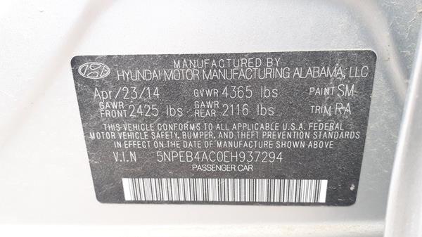 Photo 2 VIN: 5NPEB4AC0EH937294 - HYUNDAI SONATA 