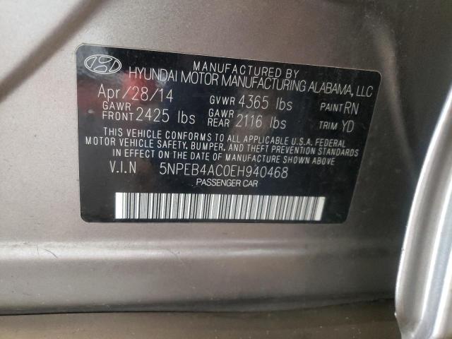 Photo 11 VIN: 5NPEB4AC0EH940468 - HYUNDAI SONATA GLS 