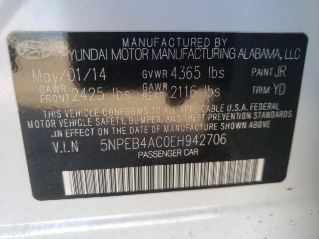 Photo 9 VIN: 5NPEB4AC0EH942706 - HYUNDAI SONATA GLS 