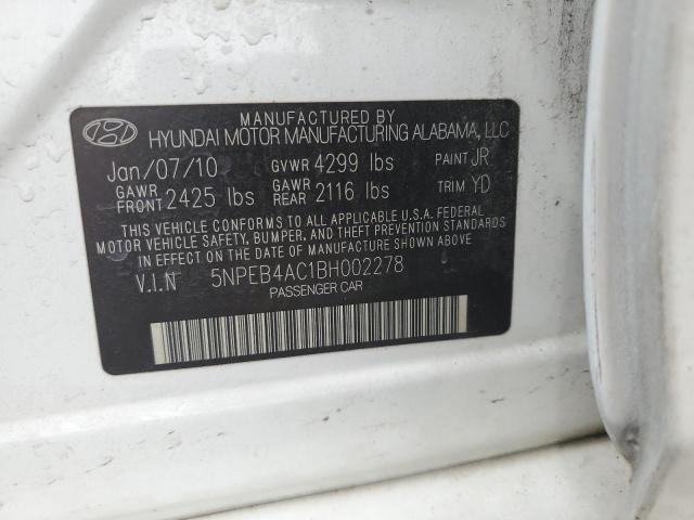 Photo 11 VIN: 5NPEB4AC1BH002278 - HYUNDAI SONATA GLS 