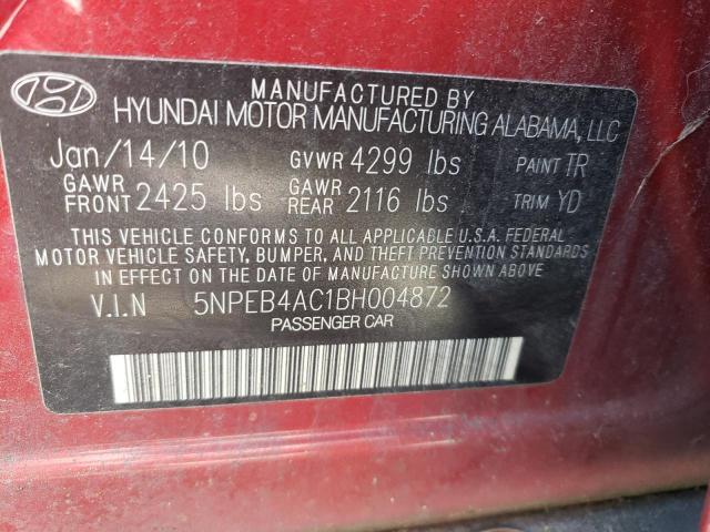 Photo 11 VIN: 5NPEB4AC1BH004872 - HYUNDAI SONATA 