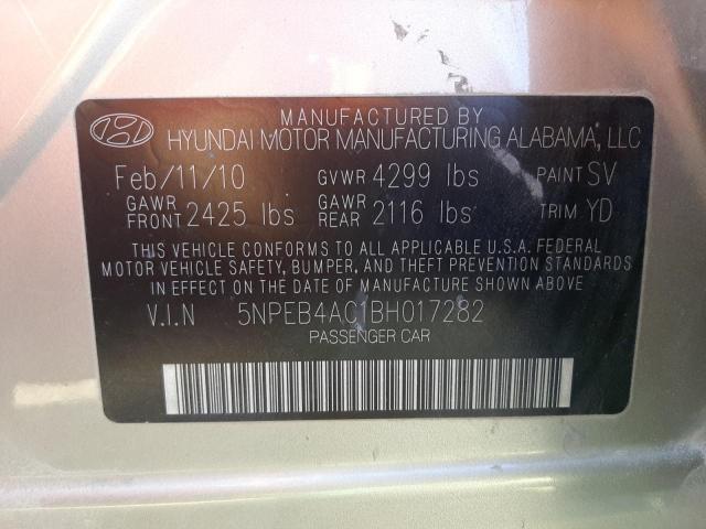 Photo 9 VIN: 5NPEB4AC1BH017282 - HYUNDAI SONATA GLS 