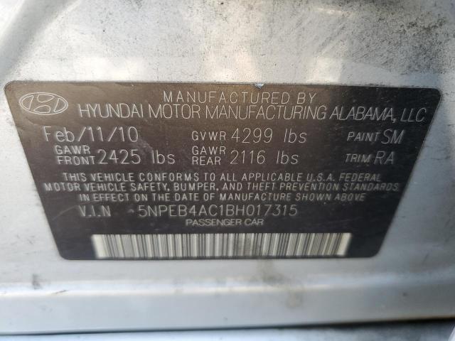 Photo 11 VIN: 5NPEB4AC1BH017315 - HYUNDAI SONATA 