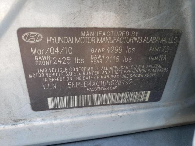 Photo 9 VIN: 5NPEB4AC1BH028492 - HYUNDAI SONATA GLS 