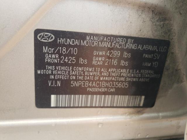 Photo 11 VIN: 5NPEB4AC1BH035605 - HYUNDAI SONATA 