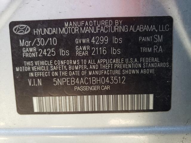 Photo 9 VIN: 5NPEB4AC1BH043512 - HYUNDAI SONATA GLS 