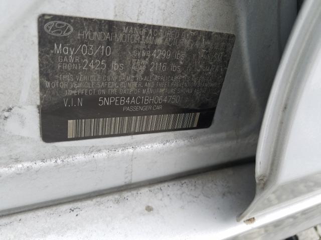 Photo 9 VIN: 5NPEB4AC1BH064750 - HYUNDAI SONATA GLS 