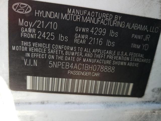 Photo 9 VIN: 5NPEB4AC1BH078888 - HYUNDAI SONATA GLS 