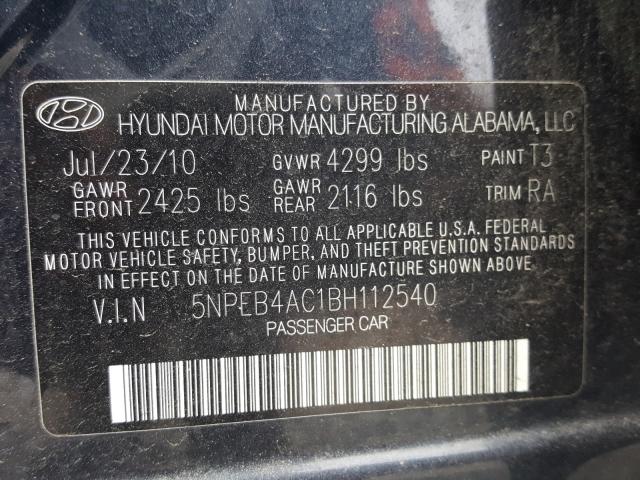 Photo 9 VIN: 5NPEB4AC1BH112540 - HYUNDAI SONATA GLS 