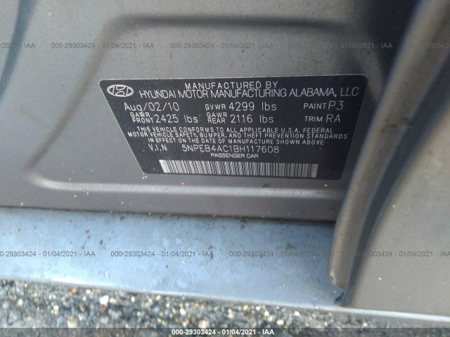 Photo 8 VIN: 5NPEB4AC1BH117608 - HYUNDAI SONATA 