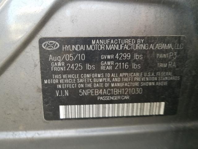 Photo 9 VIN: 5NPEB4AC1BH121030 - HYUNDAI SONATA GLS 