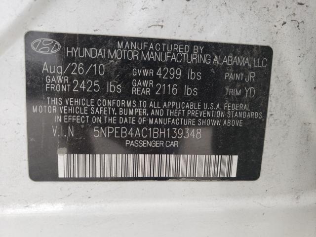 Photo 9 VIN: 5NPEB4AC1BH139348 - HYUNDAI SONATA GLS 