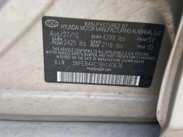 Photo 9 VIN: 5NPEB4AC1BH140676 - HYUNDAI SONATA GLS 