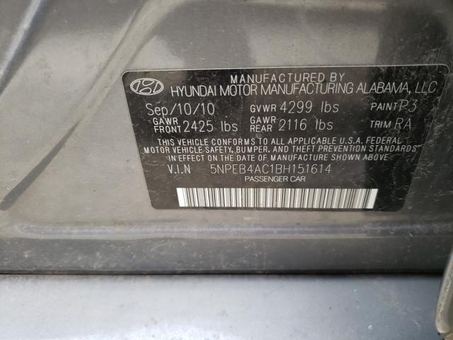 Photo 9 VIN: 5NPEB4AC1BH151614 - HYUNDAI SONATA GLS 