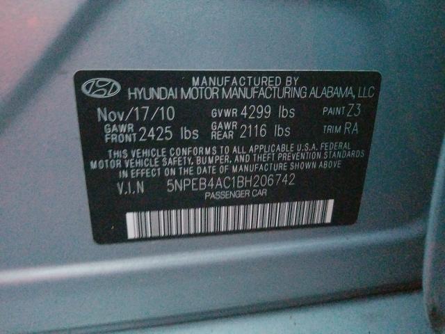 Photo 9 VIN: 5NPEB4AC1BH206742 - HYUNDAI SONATA GLS 