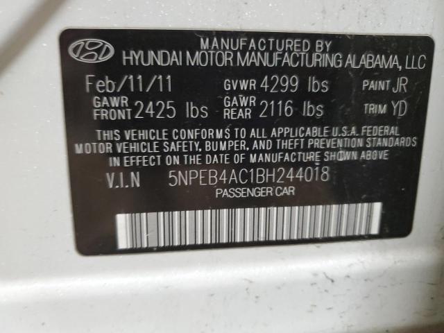 Photo 12 VIN: 5NPEB4AC1BH244018 - HYUNDAI SONATA 