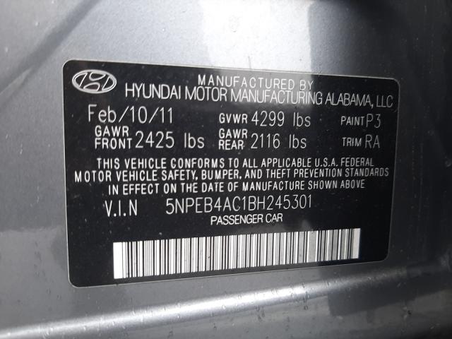 Photo 9 VIN: 5NPEB4AC1BH245301 - HYUNDAI SONATA GLS 