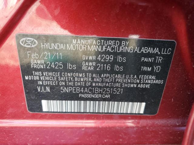 Photo 11 VIN: 5NPEB4AC1BH251521 - HYUNDAI SONATA 