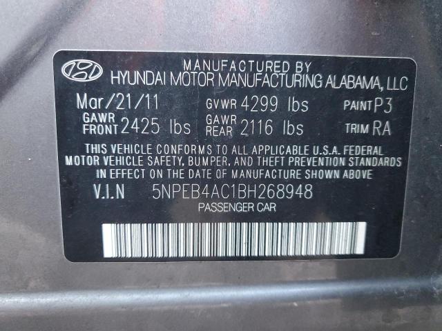 Photo 11 VIN: 5NPEB4AC1BH268948 - HYUNDAI SONATA 