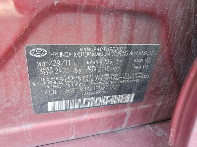 Photo 11 VIN: 5NPEB4AC1BH273227 - HYUNDAI SONATA 