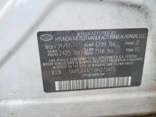 Photo 9 VIN: 5NPEB4AC1BH275415 - HYUNDAI SONATA GLS 