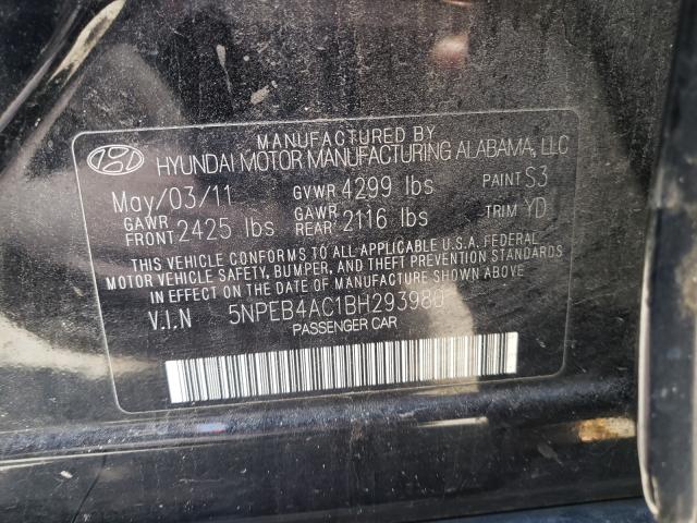 Photo 9 VIN: 5NPEB4AC1BH293980 - HYUNDAI SONATA GLS 