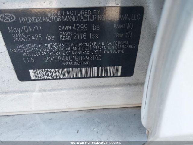 Photo 8 VIN: 5NPEB4AC1BH295163 - HYUNDAI SONATA 