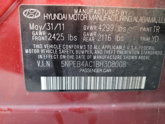 Photo 9 VIN: 5NPEB4AC1BH308008 - HYUNDAI SONATA GLS 