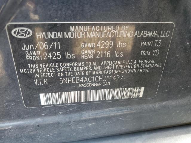 Photo 11 VIN: 5NPEB4AC1CH311427 - HYUNDAI SONATA GLS 