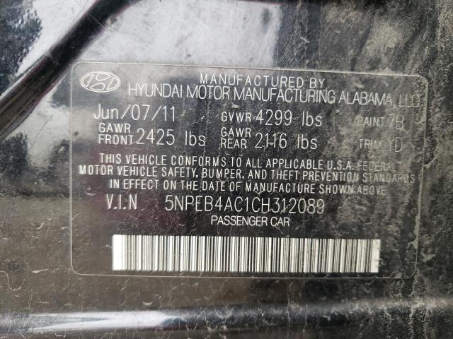 Photo 11 VIN: 5NPEB4AC1CH312089 - HYUNDAI SONATA GLS 