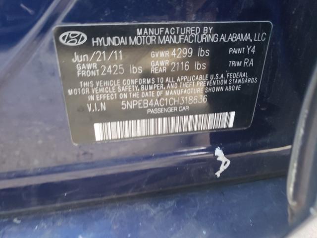 Photo 9 VIN: 5NPEB4AC1CH318636 - HYUNDAI SONATA GLS 