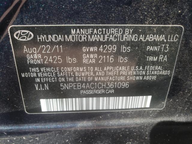 Photo 9 VIN: 5NPEB4AC1CH361096 - HYUNDAI SONATA GLS 