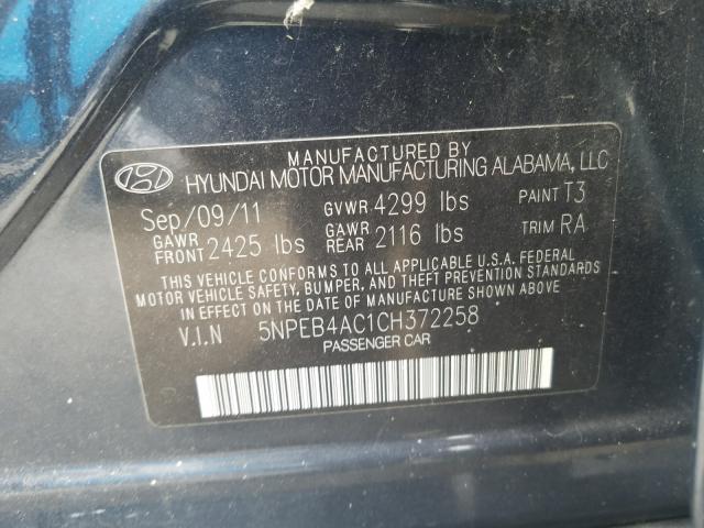 Photo 9 VIN: 5NPEB4AC1CH372258 - HYUNDAI SONATA GLS 