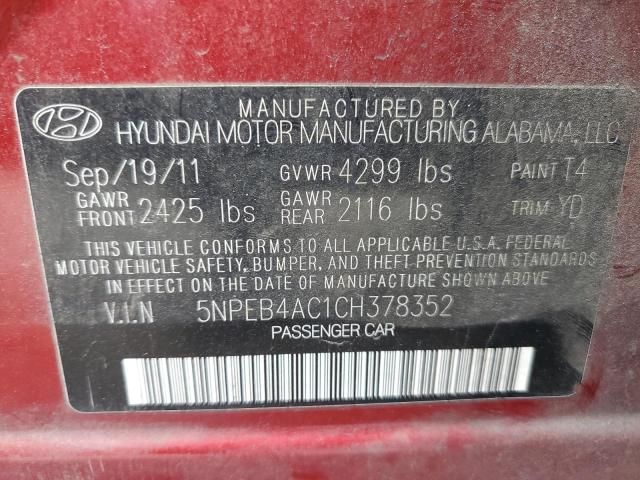 Photo 12 VIN: 5NPEB4AC1CH378352 - HYUNDAI SONATA GLS 