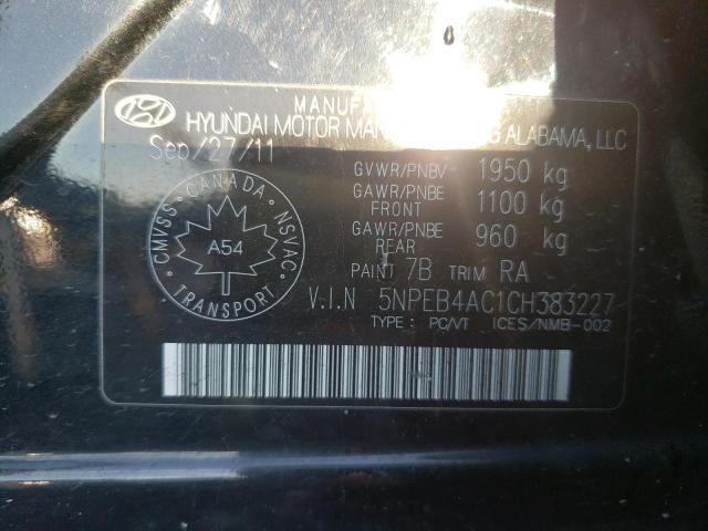 Photo 9 VIN: 5NPEB4AC1CH383227 - HYUNDAI SONATA GLS 