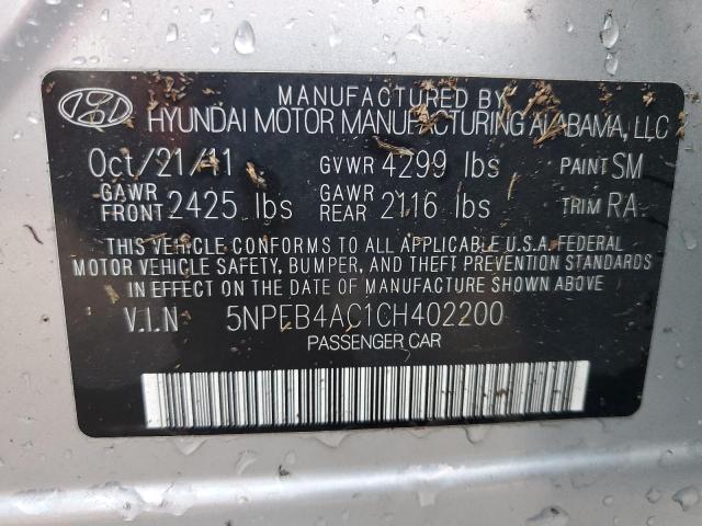 Photo 12 VIN: 5NPEB4AC1CH402200 - HYUNDAI SONATA GLS 