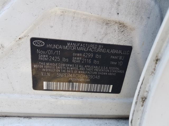 Photo 9 VIN: 5NPEB4AC1CH409048 - HYUNDAI SONATA GLS 