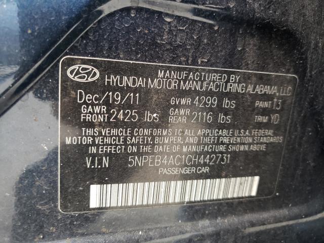 Photo 9 VIN: 5NPEB4AC1CH442731 - HYUNDAI SONATA GLS 