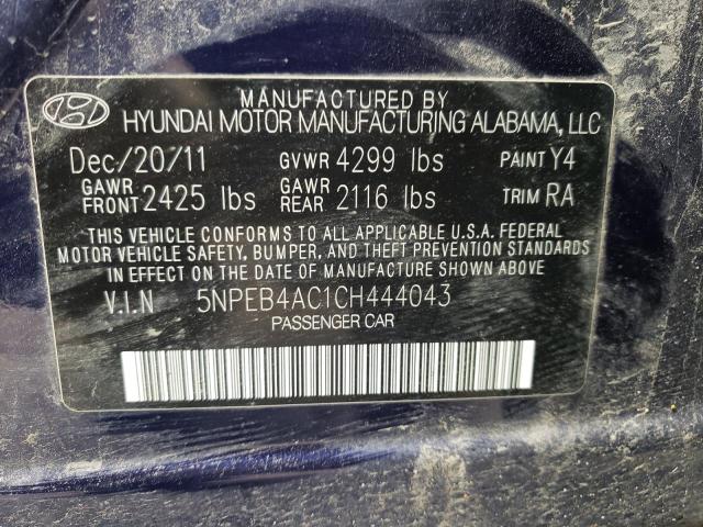 Photo 9 VIN: 5NPEB4AC1CH444043 - HYUNDAI SONATA GLS 