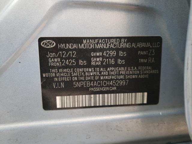 Photo 9 VIN: 5NPEB4AC1CH452997 - HYUNDAI SONATA GLS 