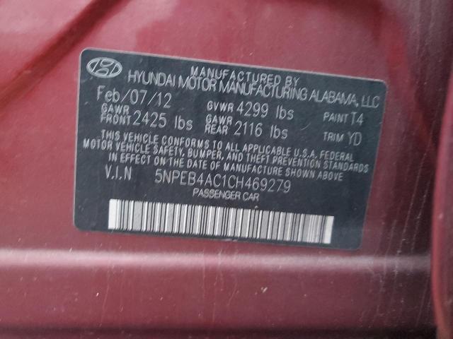 Photo 11 VIN: 5NPEB4AC1CH469279 - HYUNDAI SONATA GLS 