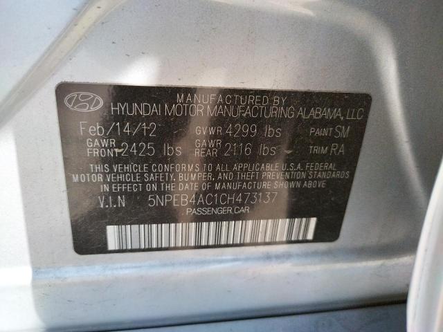 Photo 9 VIN: 5NPEB4AC1CH473137 - HYUNDAI SONATA GLS 