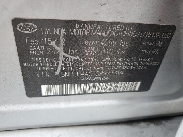 Photo 11 VIN: 5NPEB4AC1CH474319 - HYUNDAI SONATA GLS 