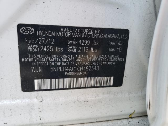 Photo 9 VIN: 5NPEB4AC1CH482548 - HYUNDAI SONATA GLS 